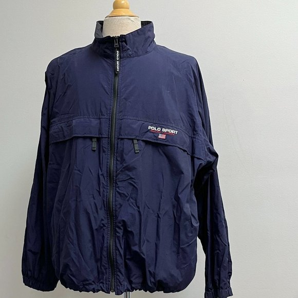 Polo Sport by Ralph Lauren flag zip windbreaker jacket lined XL
